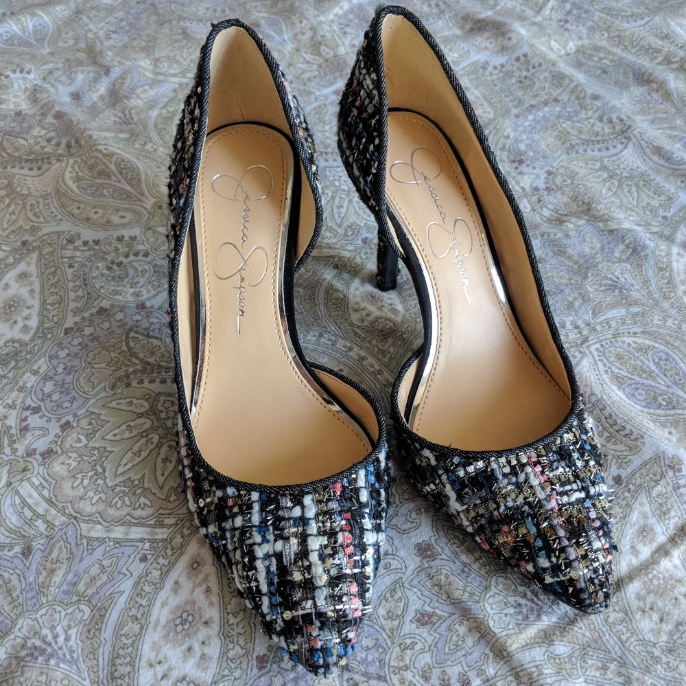 Jessica Simpson fabric heels